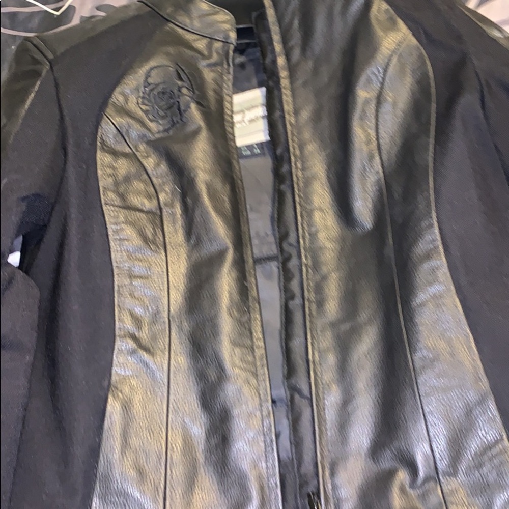 Woman leather motorcycle jacket